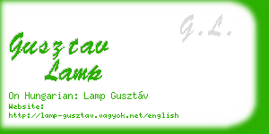 gusztav lamp business card