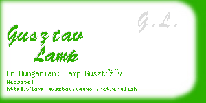 gusztav lamp business card